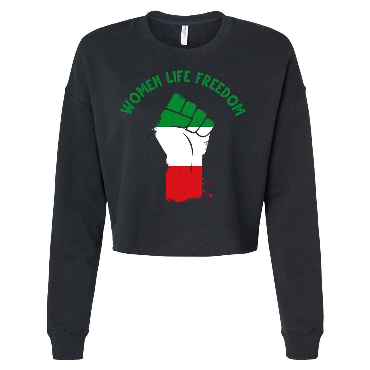 Women Life Freedom Cropped Pullover Crew