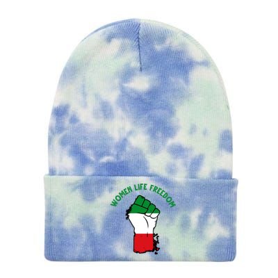 Women Life Freedom Tie Dye 12in Knit Beanie