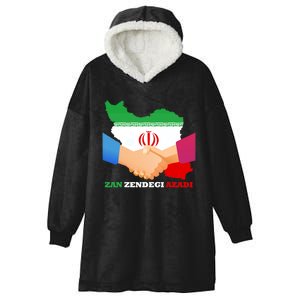 Woman Life Freedom Iran Zan Zendegi Azadi Persian Support Hooded Wearable Blanket