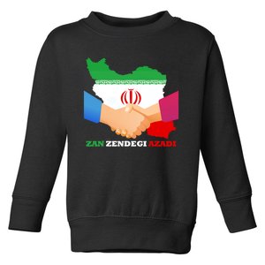 Woman Life Freedom Iran Zan Zendegi Azadi Persian Support Toddler Sweatshirt