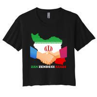 Woman Life Freedom Iran Zan Zendegi Azadi Persian Support Women's Crop Top Tee