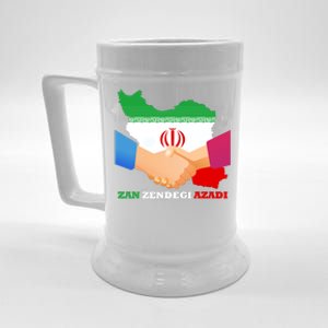 Woman Life Freedom Iran Zan Zendegi Azadi Persian Support Beer Stein