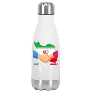 Woman Life Freedom Iran Zan Zendegi Azadi Persian Support Stainless Steel Insulated Water Bottle