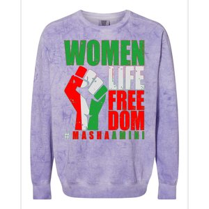 Women Life Freedom #Masha Amini Women Of Iran Colorblast Crewneck Sweatshirt