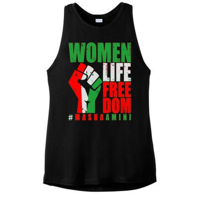 Women Life Freedom #Masha Amini Women Of Iran Ladies PosiCharge Tri-Blend Wicking Tank