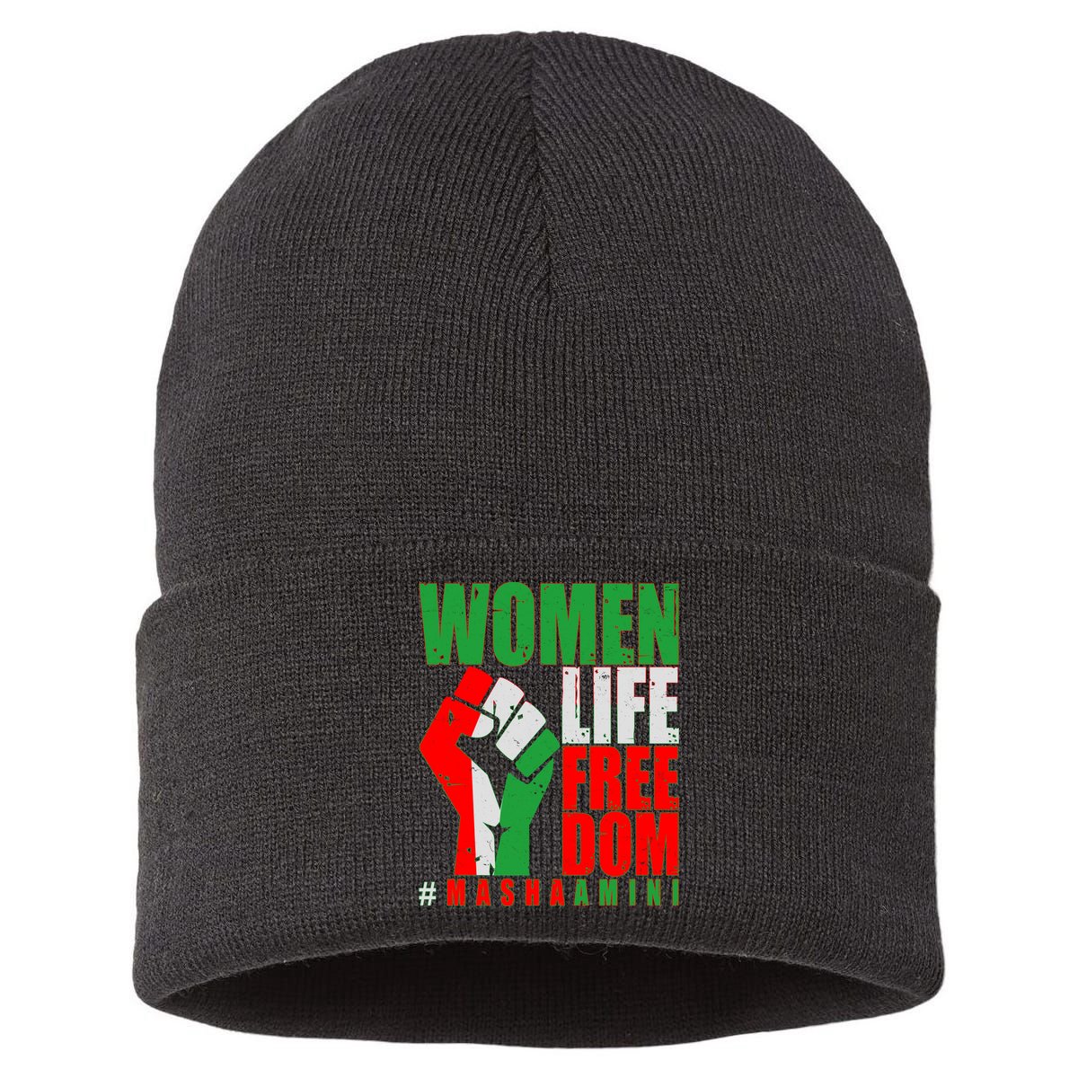 Women Life Freedom #Masha Amini Women Of Iran Sustainable Knit Beanie