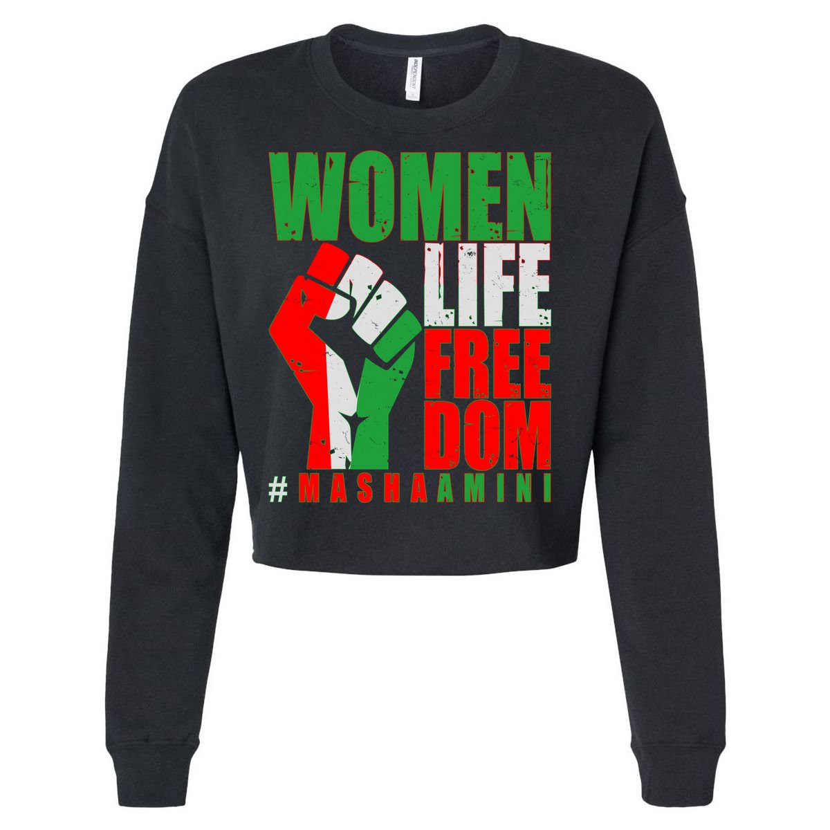 Women Life Freedom #Masha Amini Women Of Iran Cropped Pullover Crew