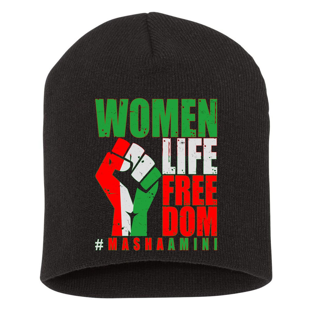 Women Life Freedom #Masha Amini Women Of Iran Short Acrylic Beanie