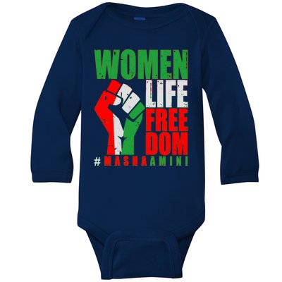 Women Life Freedom #Masha Amini Women Of Iran Baby Long Sleeve Bodysuit