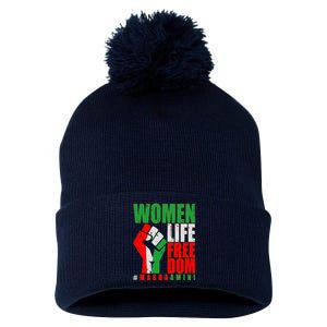 Women Life Freedom #Masha Amini Women Of Iran Pom Pom 12in Knit Beanie