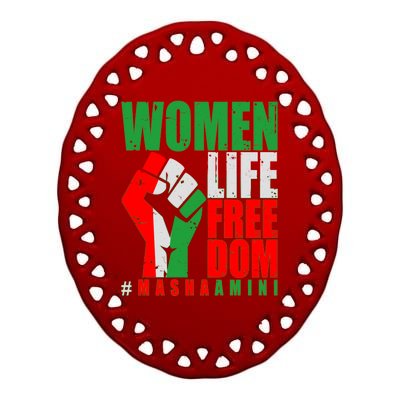 Women Life Freedom #Masha Amini Women Of Iran Ceramic Oval Ornament