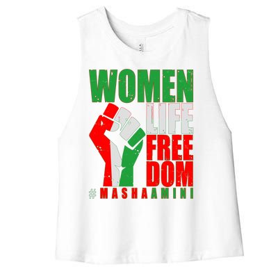 Women Life Freedom #Masha Amini Women Of Iran Women's Racerback Cropped Tank