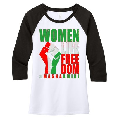 Women Life Freedom #Masha Amini Women Of Iran Women's Tri-Blend 3/4-Sleeve Raglan Shirt