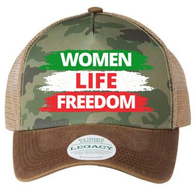 Wo Life Freedom Gift Vintage Distressed Free Iran Funny Gift Legacy Tie Dye Trucker Hat