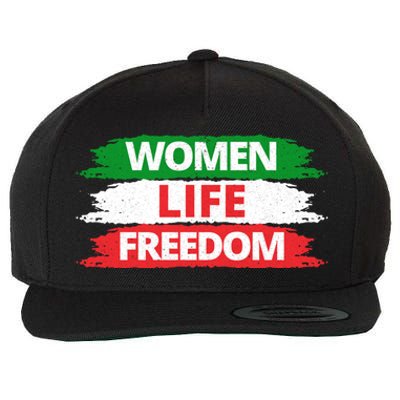 Wo Life Freedom Gift Vintage Distressed Free Iran Funny Gift Wool Snapback Cap