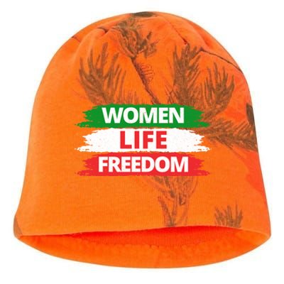 Wo Life Freedom Gift Vintage Distressed Free Iran Funny Gift Kati - Camo Knit Beanie