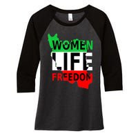 Women Life Freedom Pullover Women's Tri-Blend 3/4-Sleeve Raglan Shirt