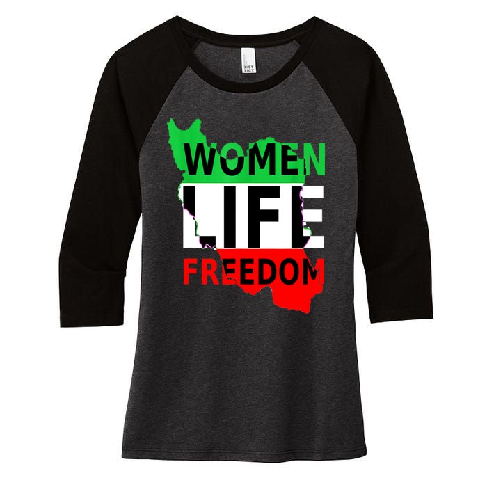 Women Life Freedom Pullover Women's Tri-Blend 3/4-Sleeve Raglan Shirt