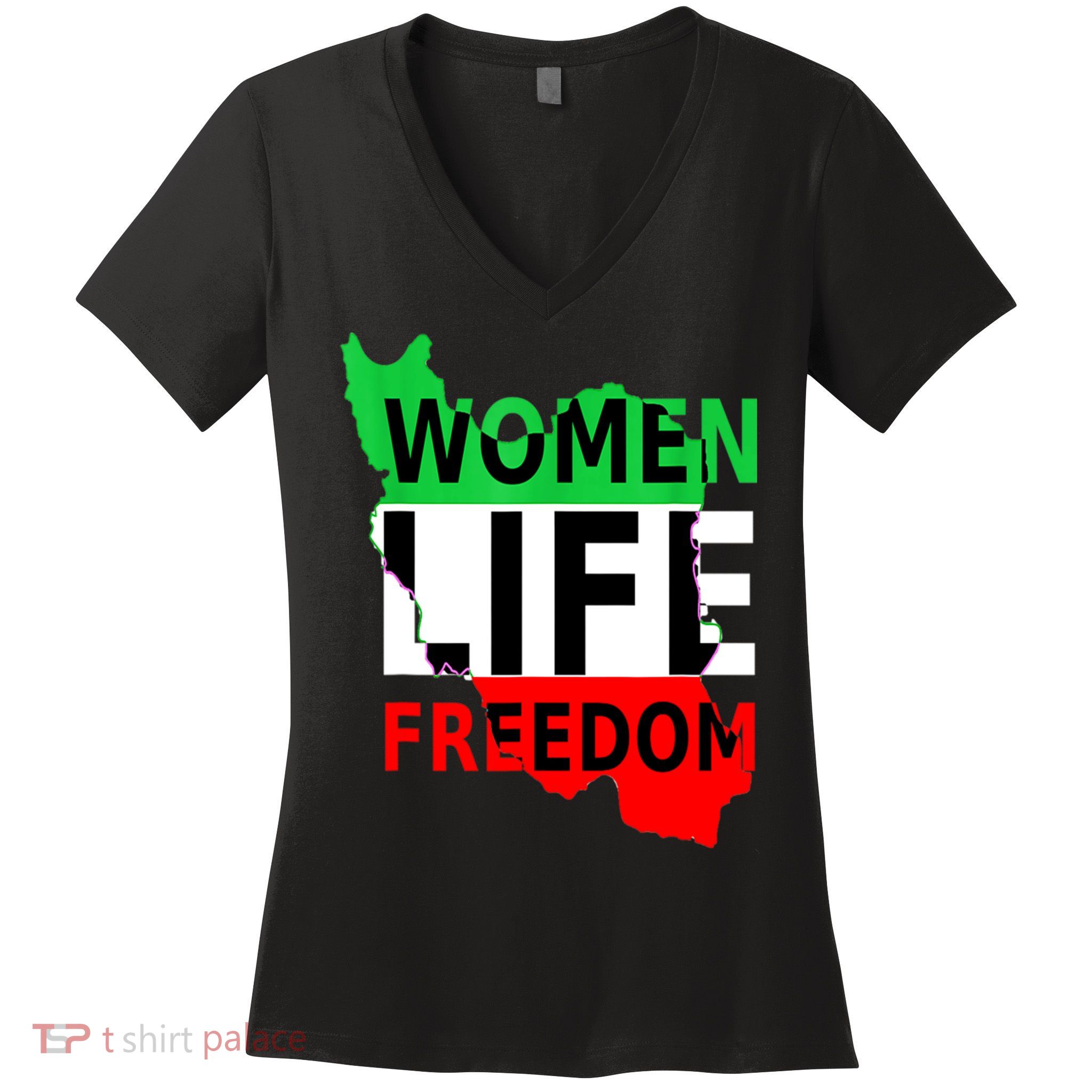 Women Life Freedom Pullover Women's V-Neck T-Shirt