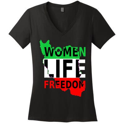 Women Life Freedom Pullover Women's V-Neck T-Shirt