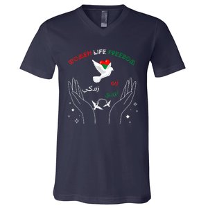 WOMEN LIFE FREEDOM Farsi Zan Zendegi Azadi V-Neck T-Shirt