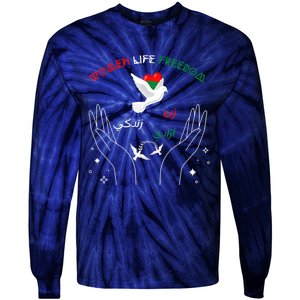 WOMEN LIFE FREEDOM Farsi Zan Zendegi Azadi Tie-Dye Long Sleeve Shirt