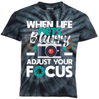 When Life Gets Blurry Photographer Camera Photography Kids Tie-Dye T-Shirt