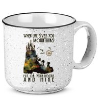 When Life Gives You Mountains Put On Your Boots Funny Hiking 15oz Campfire Ceramic Mug
