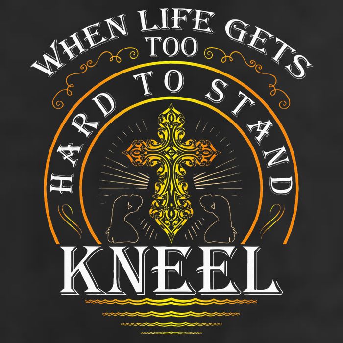 When Life Gets Too Hard To Stand Kneel Christian Faith Golf Towel