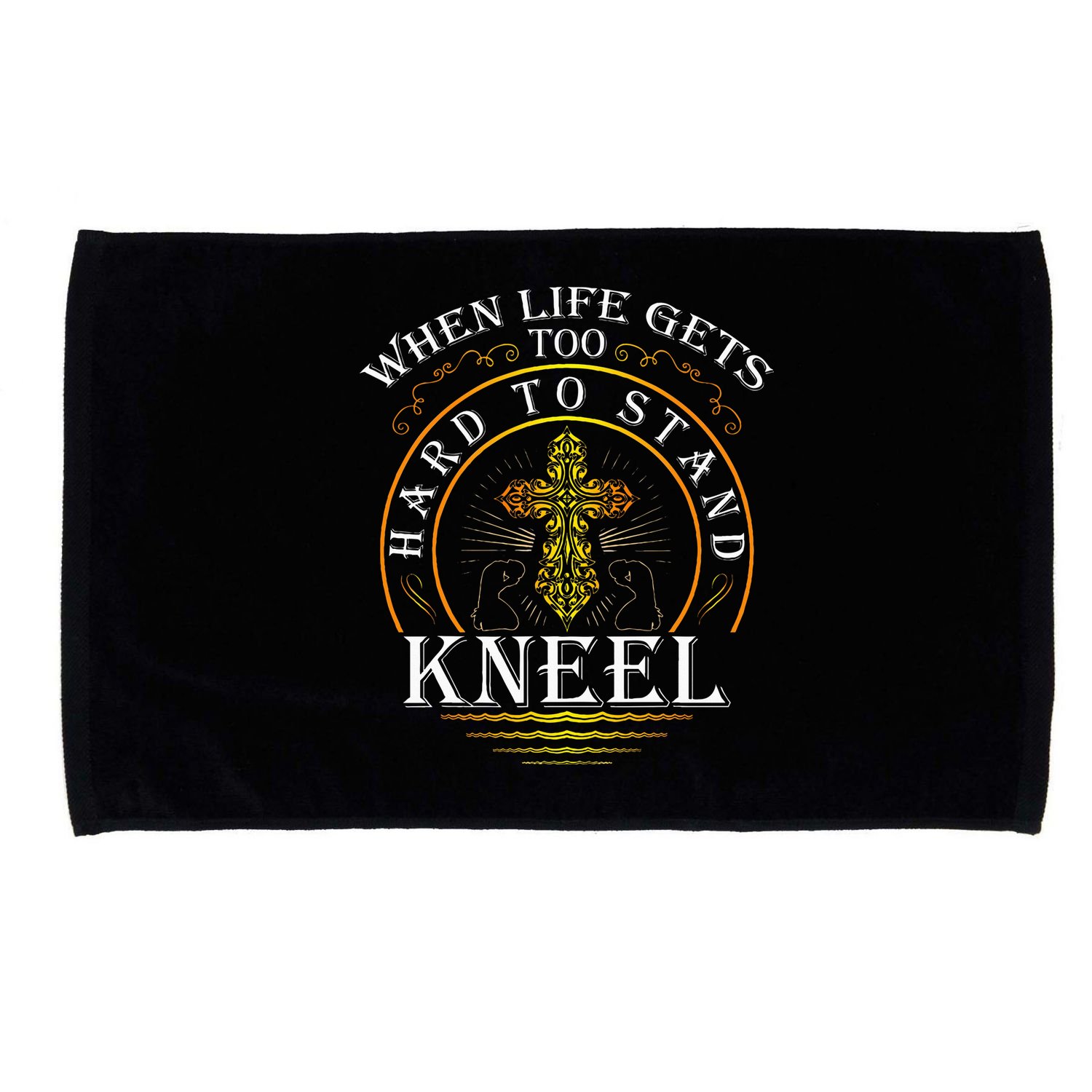 When Life Gets Too Hard To Stand Kneel Christian Faith Microfiber Hand Towel