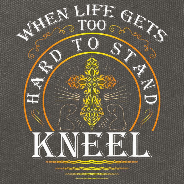 When Life Gets Too Hard To Stand Kneel Christian Faith Cotton Canvas Backpack