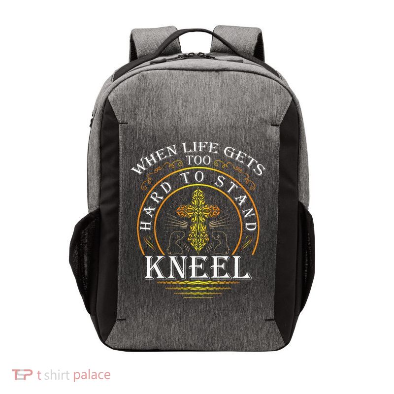 When Life Gets Too Hard To Stand Kneel Christian Faith Vector Backpack