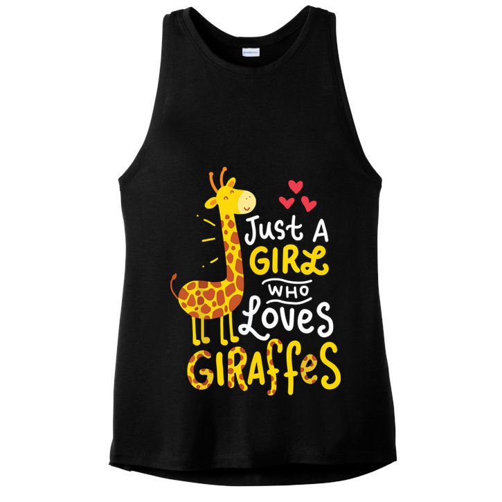 Who Loves Giraffes Cute Giraffe Lover Ladies PosiCharge Tri-Blend Wicking Tank