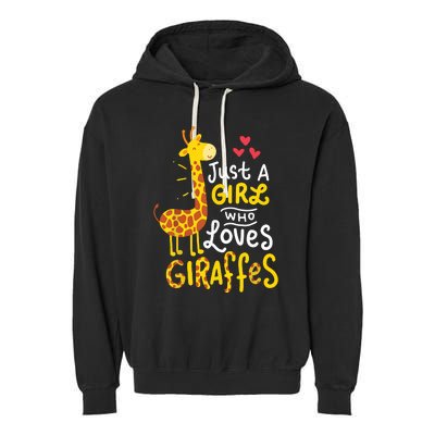 Who Loves Giraffes Cute Giraffe Lover Garment-Dyed Fleece Hoodie