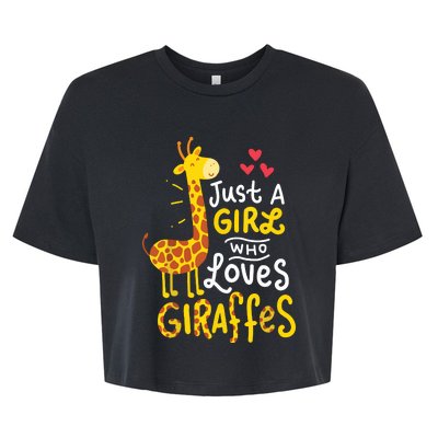 Who Loves Giraffes Cute Giraffe Lover Bella+Canvas Jersey Crop Tee