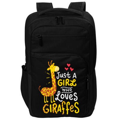 Who Loves Giraffes Cute Giraffe Lover Impact Tech Backpack