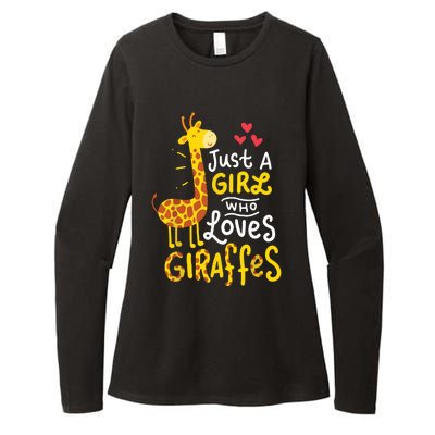 Who Loves Giraffes Cute Giraffe Lover Womens CVC Long Sleeve Shirt