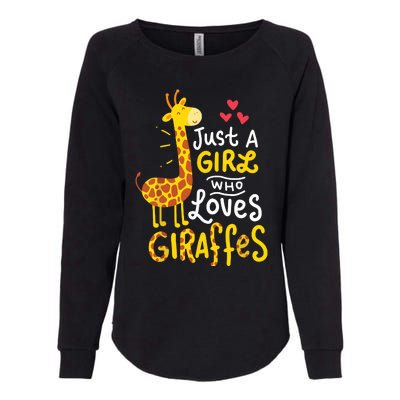 Who Loves Giraffes Cute Giraffe Lover Womens California Wash Sweatshirt