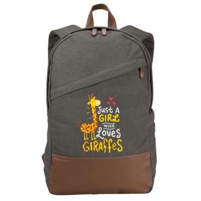 Who Loves Giraffes Cute Giraffe Lover Cotton Canvas Backpack