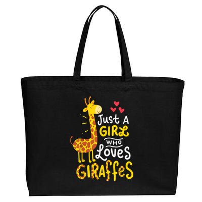 Who Loves Giraffes Cute Giraffe Lover Cotton Canvas Jumbo Tote