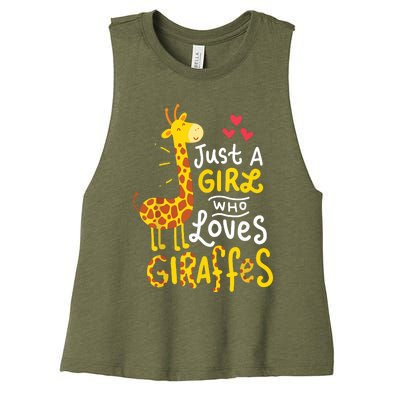 Who Loves Giraffes Cute Giraffe Lover Women's Racerback Cropped Tank