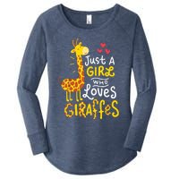 Who Loves Giraffes Cute Giraffe Lover Women's Perfect Tri Tunic Long Sleeve Shirt