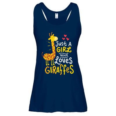 Who Loves Giraffes Cute Giraffe Lover Ladies Essential Flowy Tank