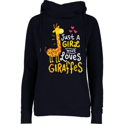 Who Loves Giraffes Cute Giraffe Lover Womens Funnel Neck Pullover Hood