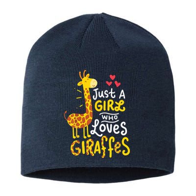Who Loves Giraffes Cute Giraffe Lover Sustainable Beanie