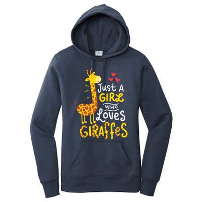 Who Loves Giraffes Cute Giraffe Lover Women's Pullover Hoodie