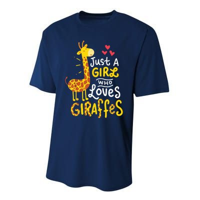 Who Loves Giraffes Cute Giraffe Lover Performance Sprint T-Shirt