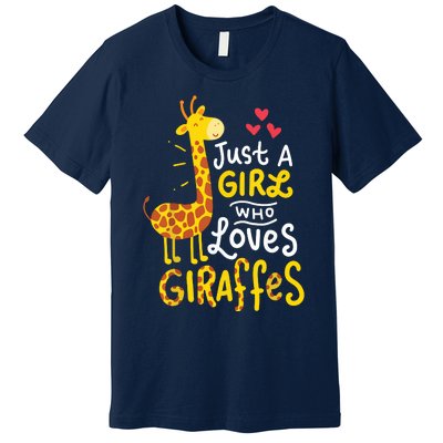 Who Loves Giraffes Cute Giraffe Lover Premium T-Shirt