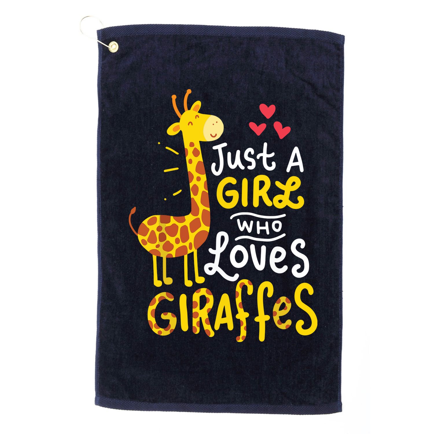 Who Loves Giraffes Cute Giraffe Lover Golf Towel