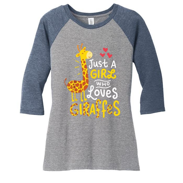 Who Loves Giraffes Cute Giraffe Lover Women's Tri-Blend 3/4-Sleeve Raglan Shirt